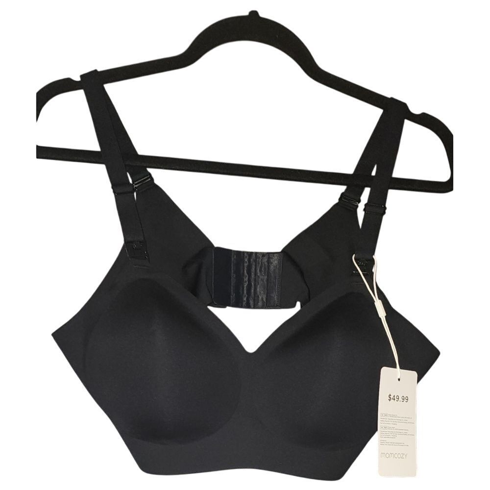 Momcozy Black Nursing Sports Bra with Back Clasp Maternity Activewear Support XL